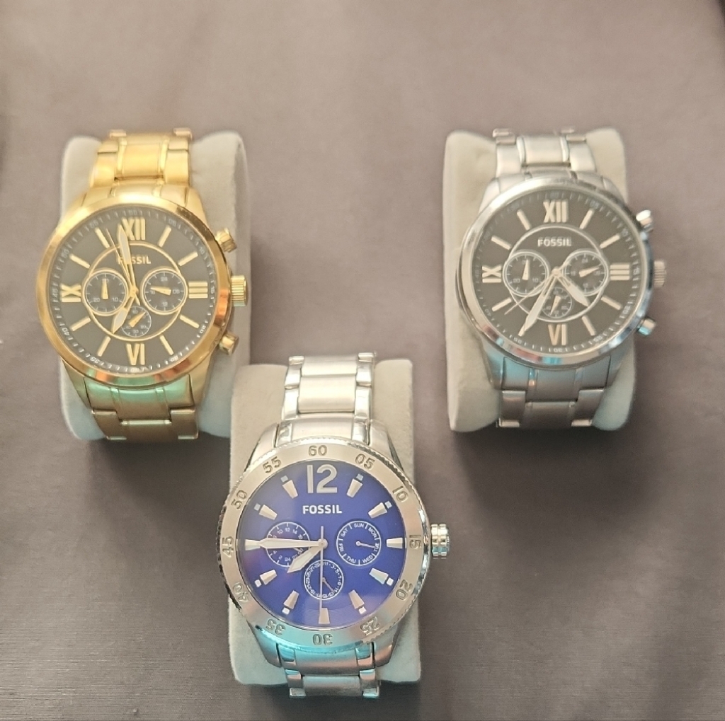 Fossil Gold And Silver Chronograph Watches